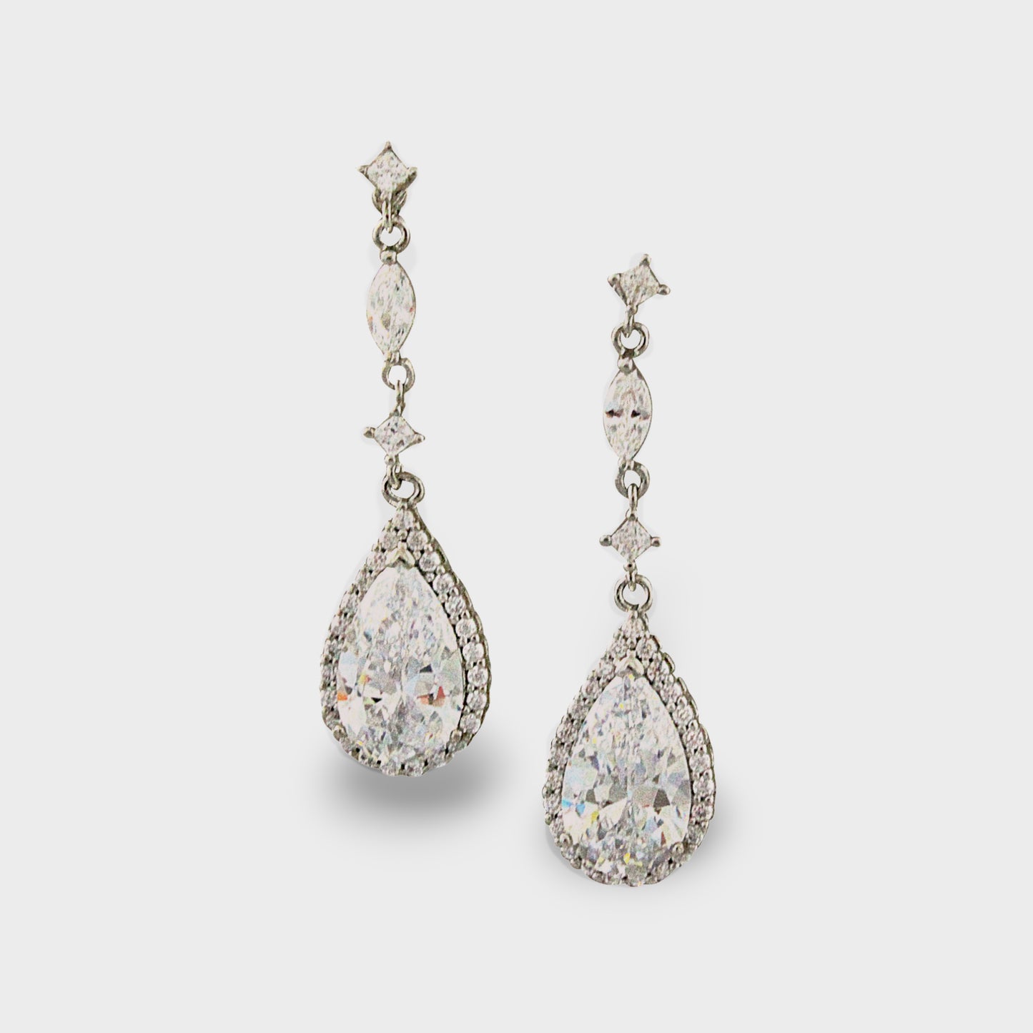 Crystal Linear Drop Earrings Dangle Teardrop Bridal Earrings Silver Chandelier Earrings Art Deco CZ Wedding Jewelry Bridesmaid Gift, BIJOU EARRINGS for Her, for Bride, for Bridesmaid, for Mother of the Bride or for Guest by Camilla Christine Bridal Jewelry and Wedding Accessories Bridal Style Inspiration Trends for Bride