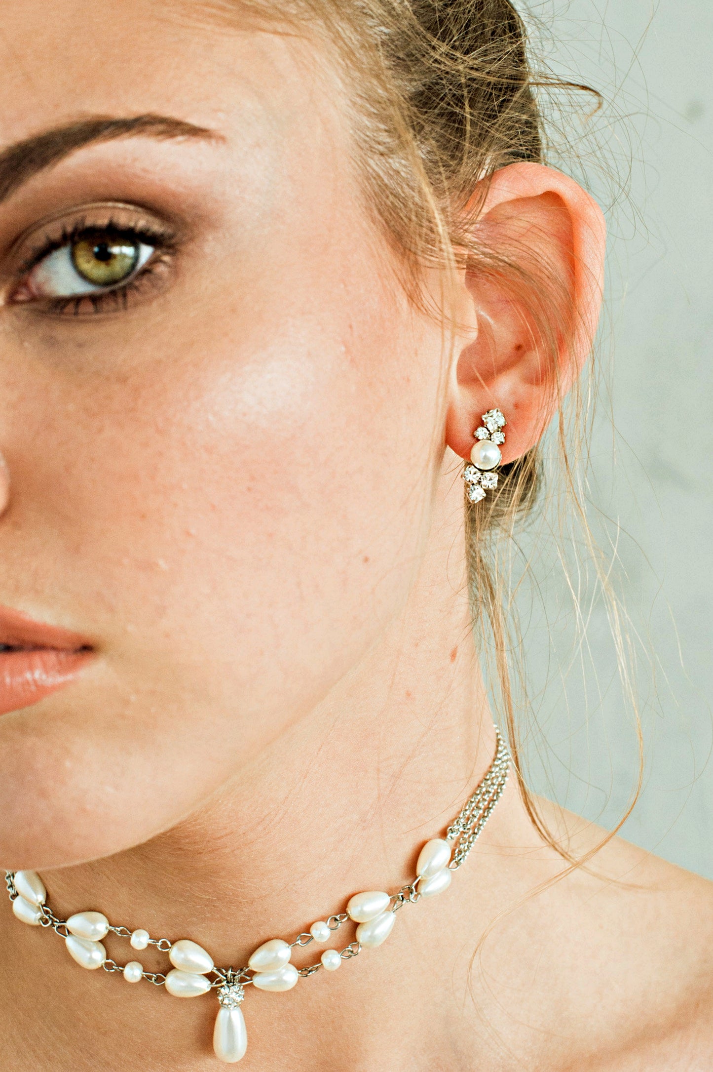 Pearl Stud Earrings Wedding Crystal Cluster Drop Earring Silver Art Deco Bridal Earring Vintage Jeweled Dainty Stud Bridesmaid Jewelry, LIV EARRINGS for Her, for Bride, for Bridesmaid Gift , for Mother of the Bride, for Wedding Guest or Special Occasion by Camilla Christine Bridal Jewelry and Wedding Accessories. Bridal Style Inspiration Trends for Bride, Wedding Ideas