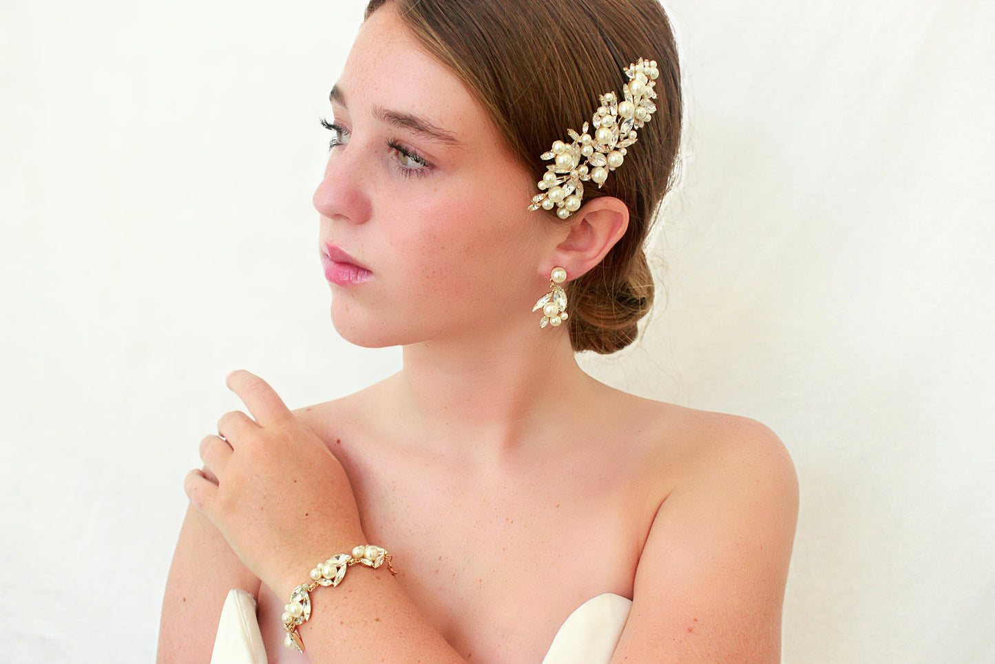 ODETTE GOLD HAIR COMB by Camilla Christine Bridal Hair Accessories and Wedding Jewelry, Jeweled Crystal Pearl Hair Comb Gold Wedding Hair Pin Art Deco Rhinestone Hairpiece Floral Brooch Headpiece Vintage Hair Accessory, Bridal Hair Trends