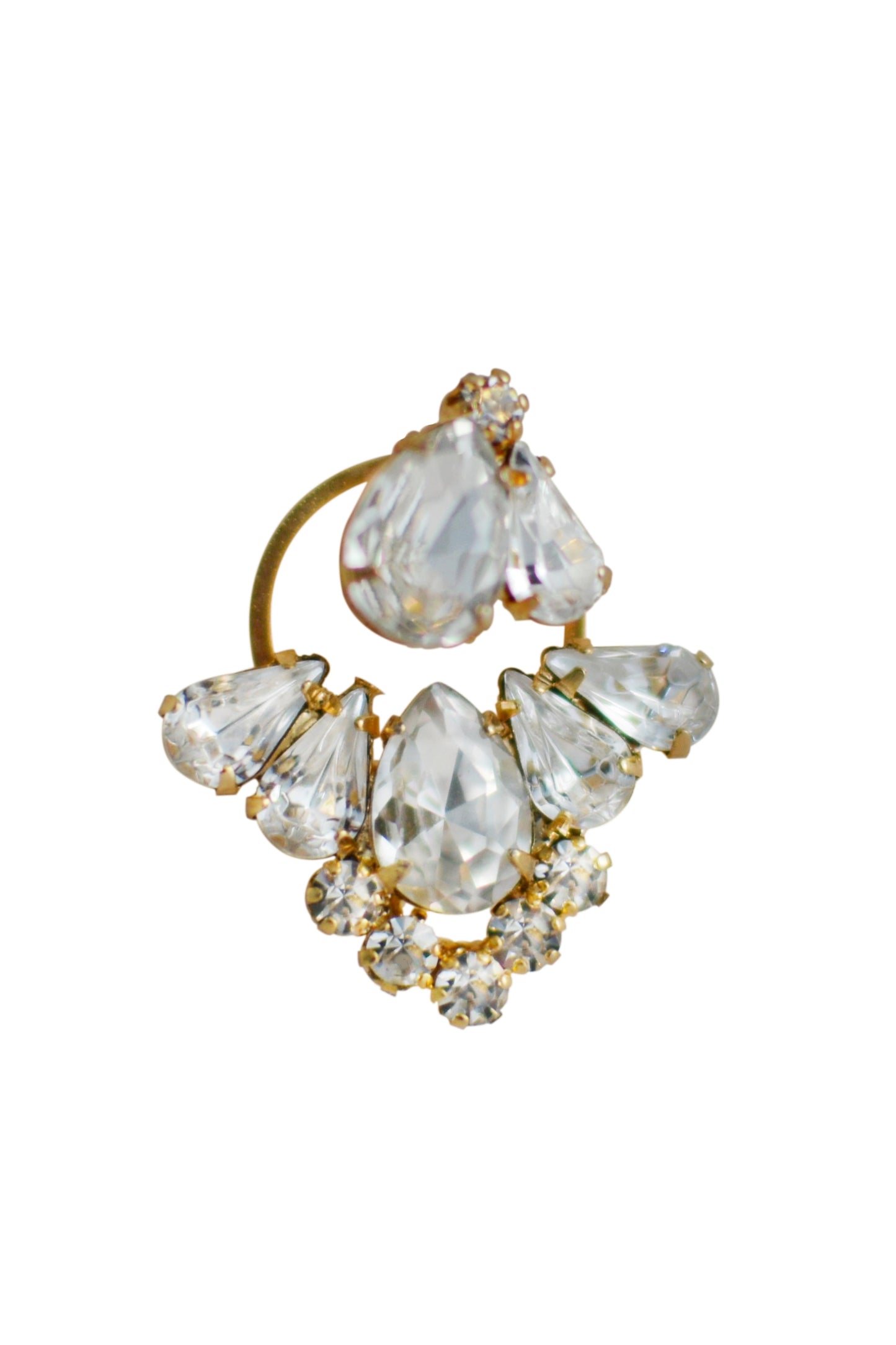 Crystal Ear Jacket Earrings Gold Ear Climber Rhinestone Cluster Earrings Art Deco Cubic Zirconia Jeweled Hoop Vintage Bridal Earrings, CERSI EARRINGS for Her, for Bride, for Bridesmaid Gift, for Mother of the Bride, for Wedding Guest or Special Occasion by Camilla Christine Bridal Jewelry and Wedding Accessories. Bridal Style Inspiration Trends for Bride, Wedding Ideas