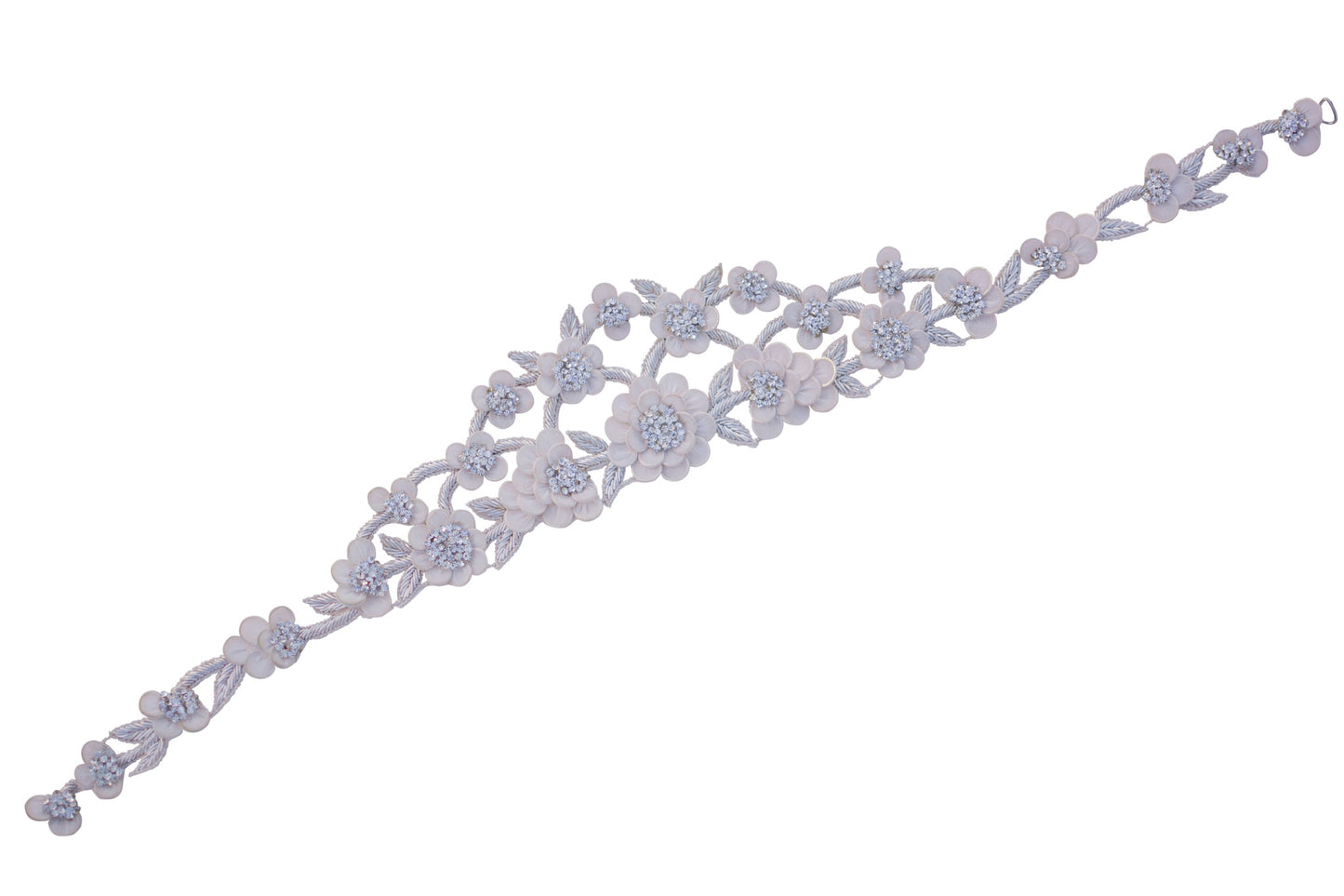 Bridal Accessories and Wedding Jewelry, Camilla Christine, Headpiece, Halo, Headdress, Cora, Silver, Floral, Leaf & Vine Cut-out Wrap Around Halo Headpiece