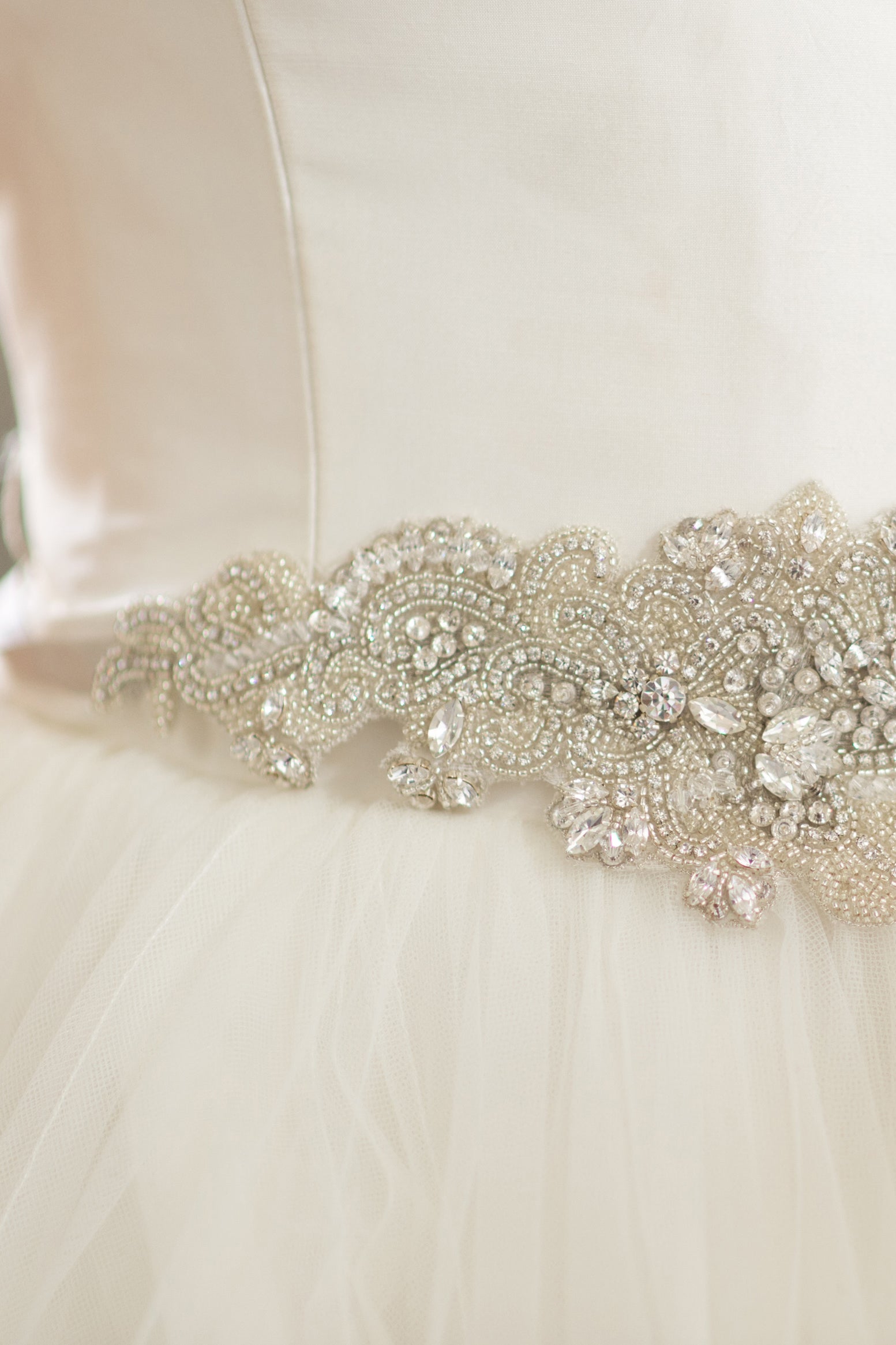 Camilla Christine ELSA SASH Crystal Bridal Belt Art Deco Wedding Sash