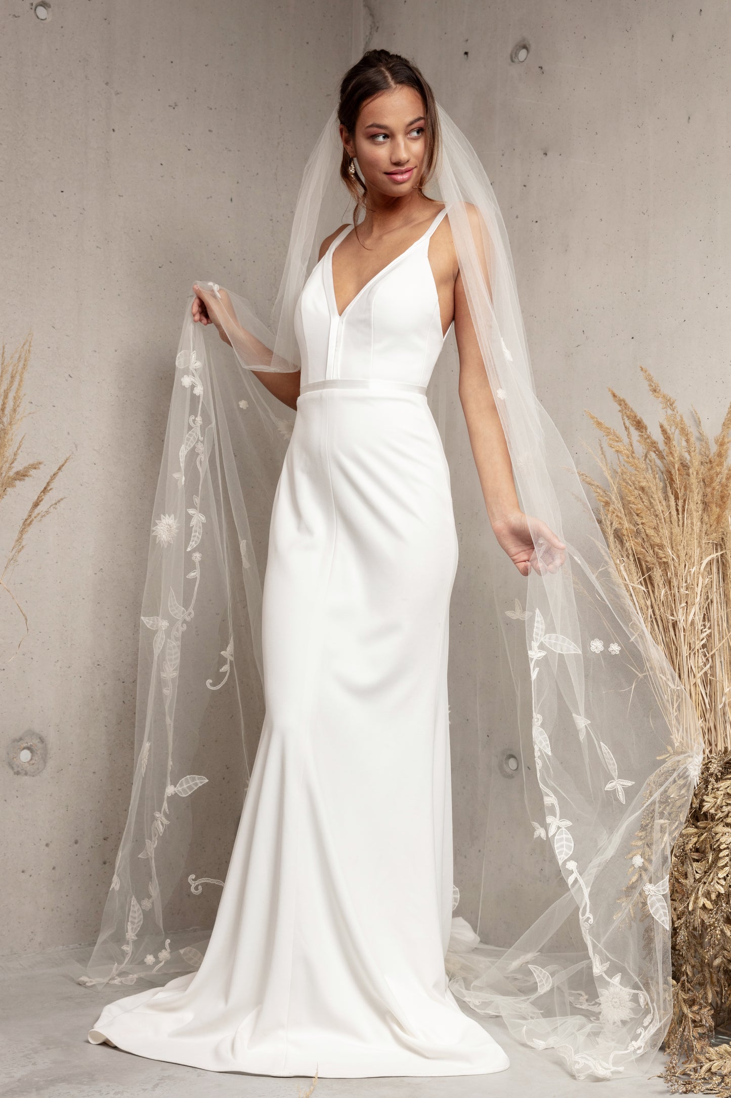 Embroidered Wedding Veil Floral Cathedral Bridal Veil Boho Hand Beaded 3D Petal Organza Flower Leaf & Vine Long Spanish Mantilla , BALDWIN VEIL for Her, for Bride, for Bridesmaid Gift , for Mother of the Bride, for Wedding Guest or Special Occasion by Camilla Christine Bridal Jewelry and Wedding Accessories. Bridal Style Inspiration Trends for Bride, Wedding Ideas