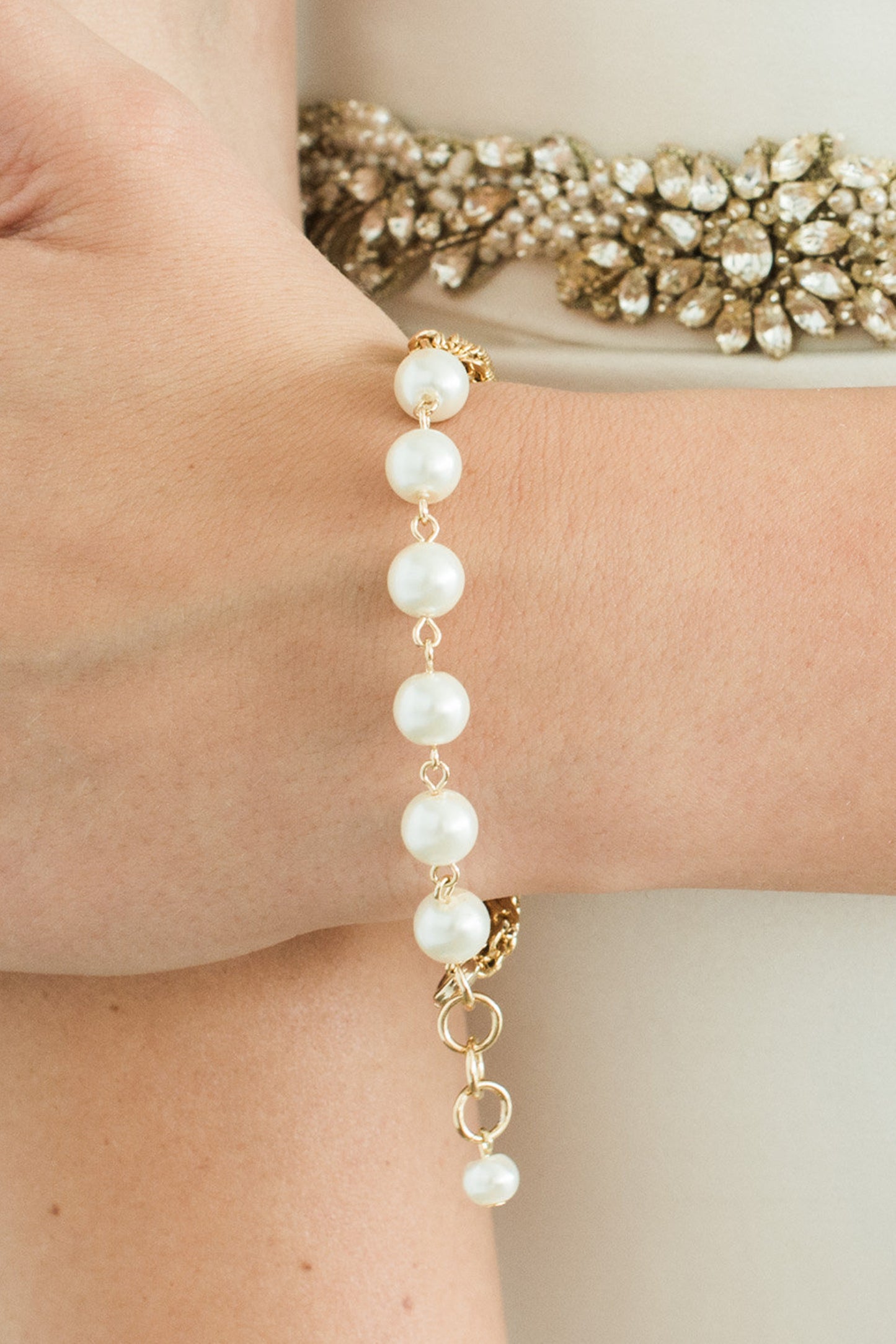 Gold Bracelet Pearl Bead Bracelet Gold Chain Charm Bracelet Pearl Dainty Layering Bracelet Bridesmaid Gift Boho Wedding Jewelry Simple, KAI bracelet for Her, for Bride, for Bridesmaid Gift , for Mother of the Bride, for Wedding Guest or Special Occasion by Camilla Christine Bridal Jewelry and Wedding Accessories. Bridal Style Inspiration Trends for Bride, Wedding Ideas