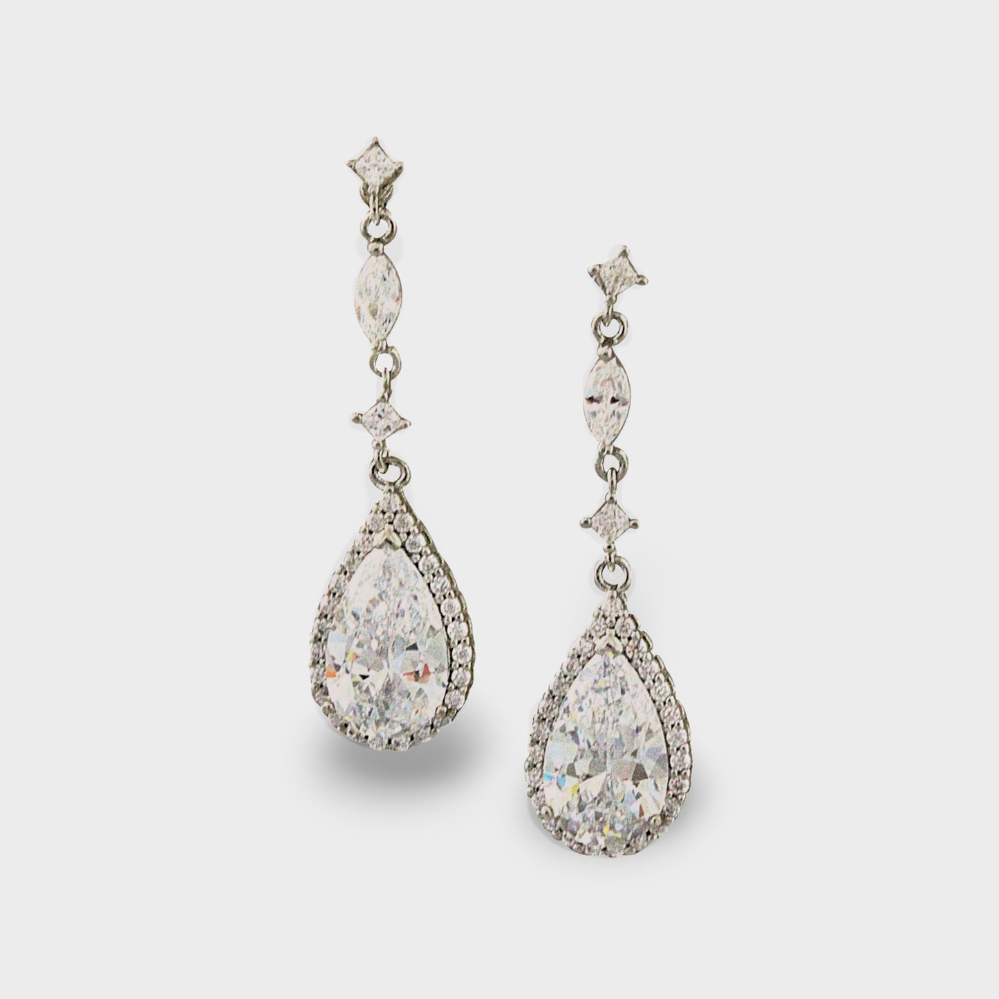 Crystal Linear Drop Earrings Dangle Teardrop Bridal Earrings Silver Chandelier Earrings Art Deco CZ Wedding Jewelry Bridesmaid Gift, BIJOU EARRINGS  for Her, for Bride, for Bridesmaid, for Mother of the Bride or for Guest by Camilla Christine Bridal Jewelry and Wedding Accessories Bridal Style Inspiration Trends for Bride