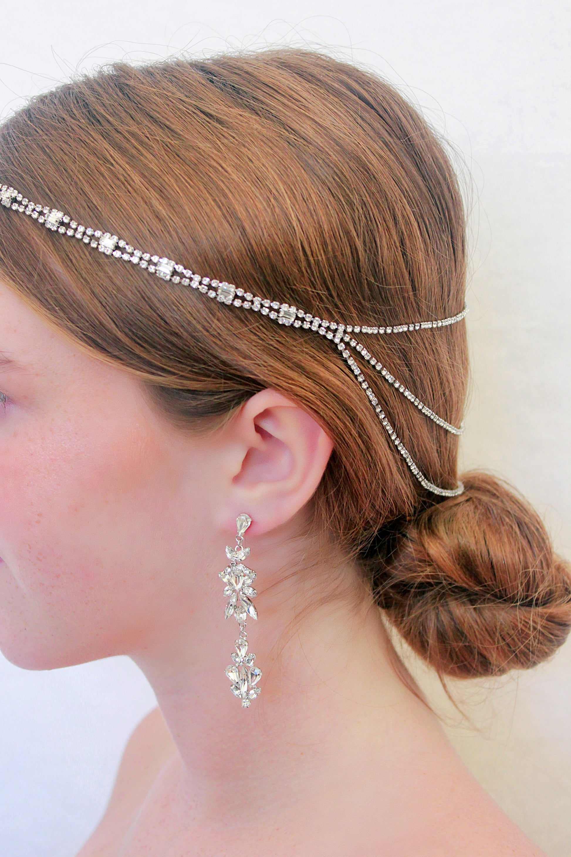 Art Deco Headband Bridal Crystal Headpiece Wedding Hair Accessory Rhinestone Silver Halo Bridal Hair Jewelry 1920s Crown for Bride, DUSTY HEADPIECE by Camilla Christine Bridal Hair Accessories and Wedding Jewelry