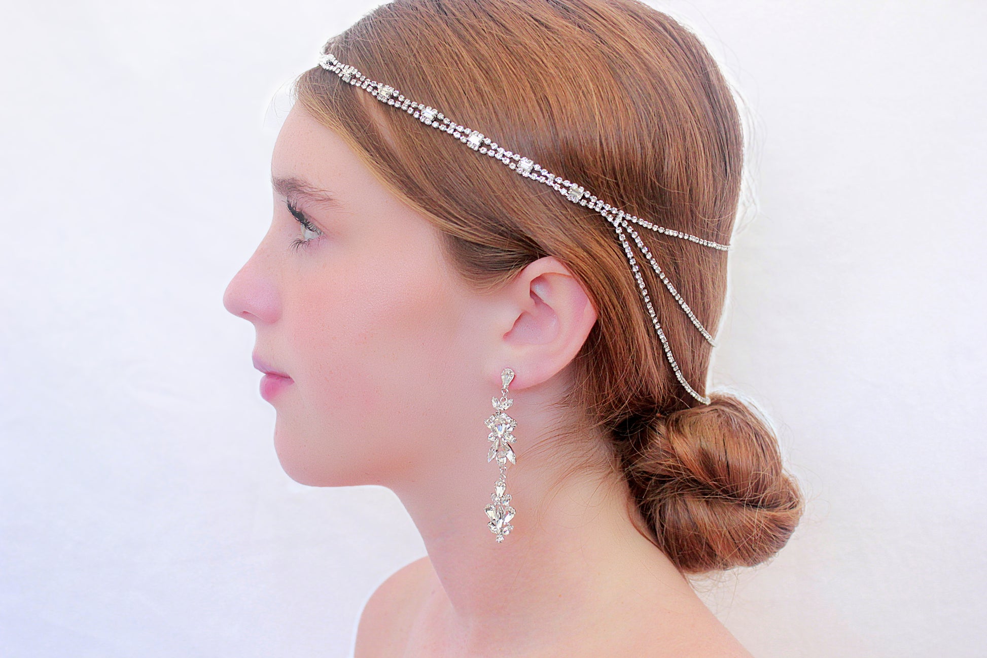 Art Deco Headband Bridal Crystal Headpiece Wedding Hair Accessory Rhinestone Silver Halo Bridal Hair Jewelry 1920s Crown for Bride, DUSTY HEADPIECE by Camilla Christine Bridal Hair Accessories and Wedding Jewelry