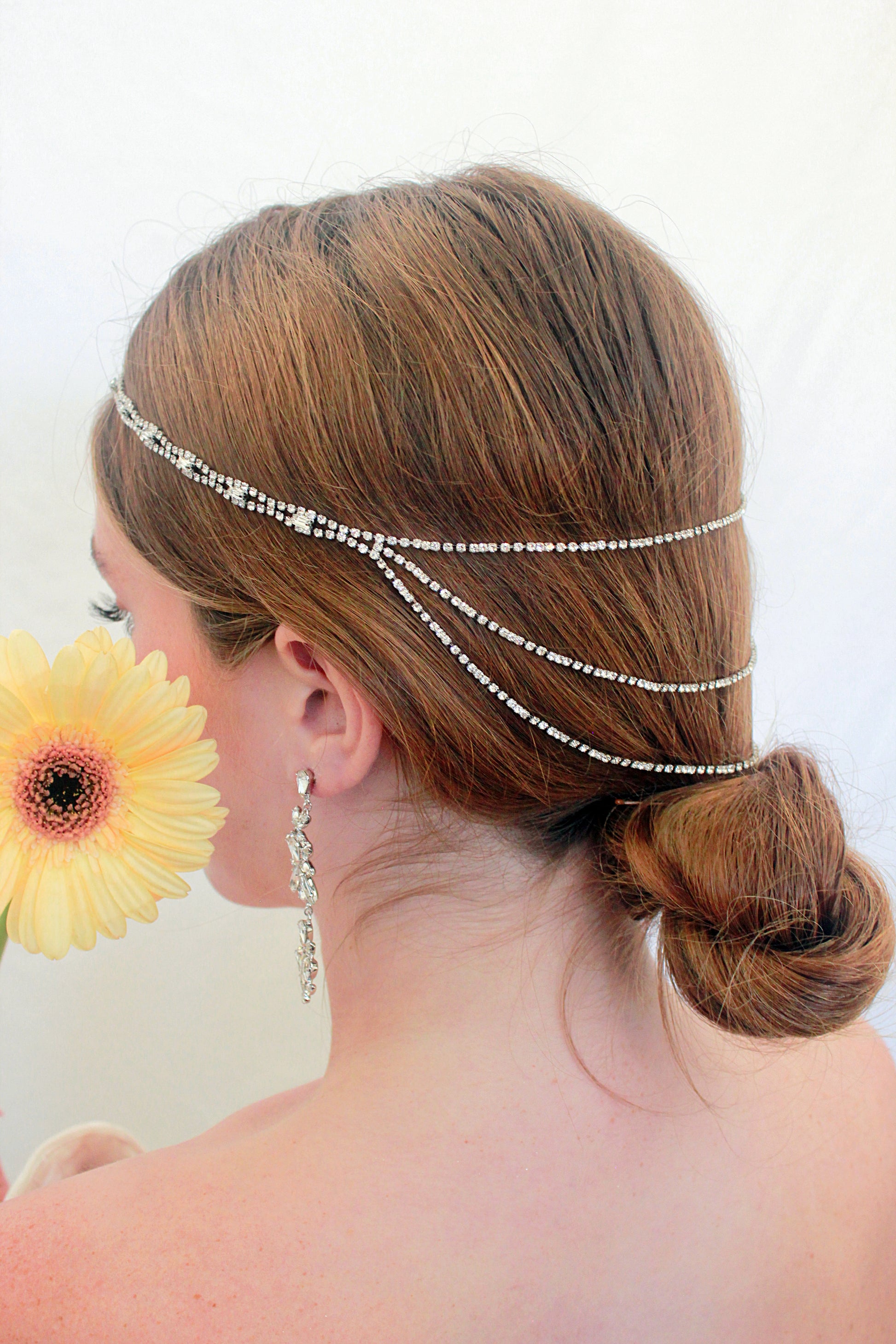 Art Deco Headband Bridal Crystal Headpiece Wedding Hair Accessory Rhinestone Silver Halo Bridal Hair Jewelry 1920s Crown for Bride, DUSTY HEADPIECE by Camilla Christine Bridal Hair Accessories and Wedding Jewelry