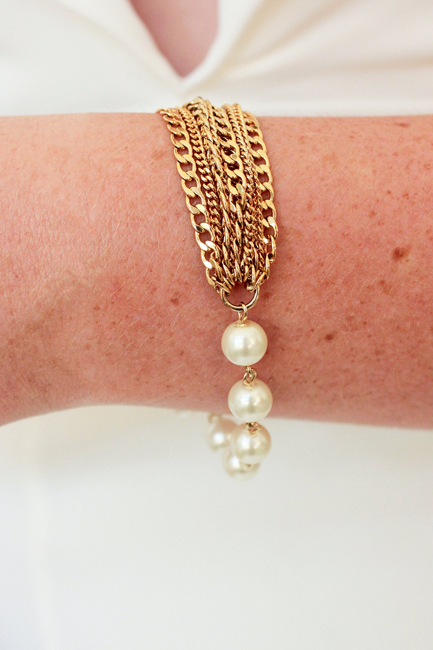 Gold Bracelet Pearl Bead Bracelet Gold Chain Charm Bracelet Pearl Dainty Layering Bracelet Bridesmaid Gift Boho Wedding Jewelry Simple, KAI bracelet for Her, for Bride, for Bridesmaid Gift , for Mother of the Bride, for Wedding Guest or Special Occasion by Camilla Christine Bridal Jewelry and Wedding Accessories. Bridal Style Inspiration Trends for Bride, Wedding Ideas