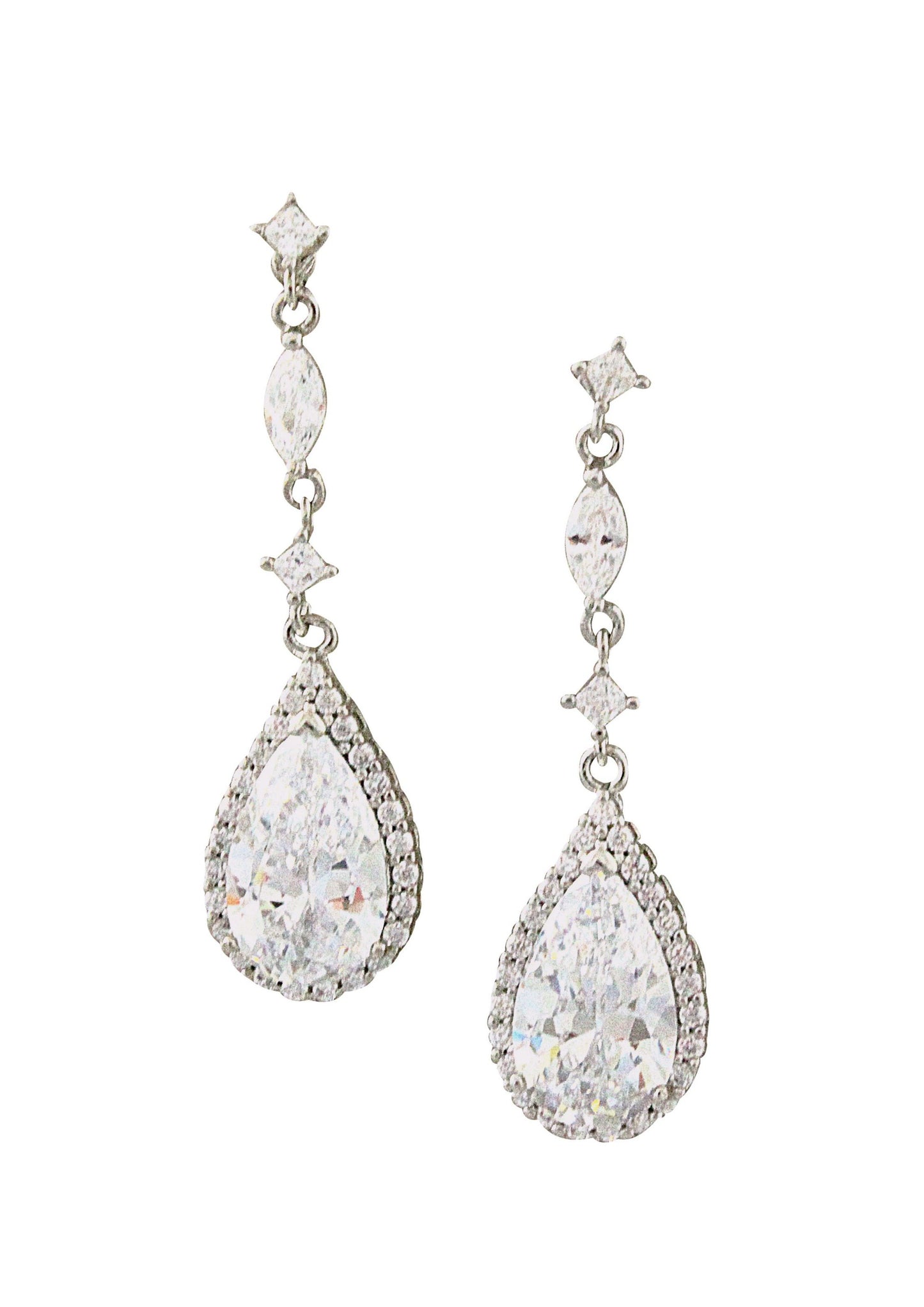 Crystal Linear Drop Earrings Dangle Teardrop Bridal Earrings Silver Chandelier Earrings Art Deco CZ Wedding Jewelry Bridesmaid Gift, BIJOU EARRINGS  for Her, for Bride, for Bridesmaid, for Mother of the Bride or for Guest by Camilla Christine Bridal Jewelry and Wedding Accessories Bridal Style Inspiration Trends for Bride