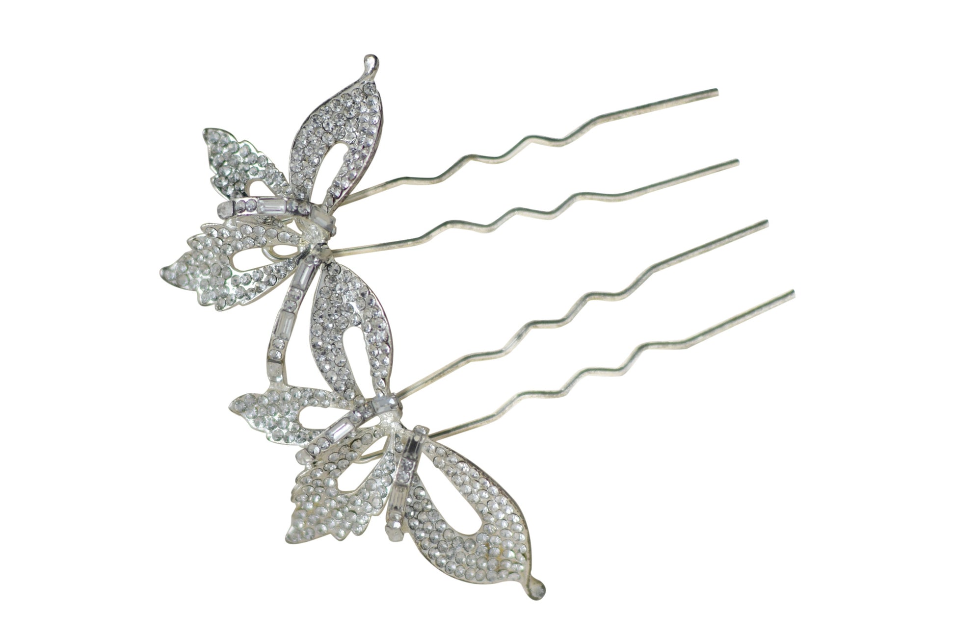 Bridal Accessories and Wedding Jewelry, Camilla Christine, Hair Comb, Headpiece, Iris, Silver, Romantic Orhcid Shaped Pave Crystal Birdal Hair Comb Headpiece