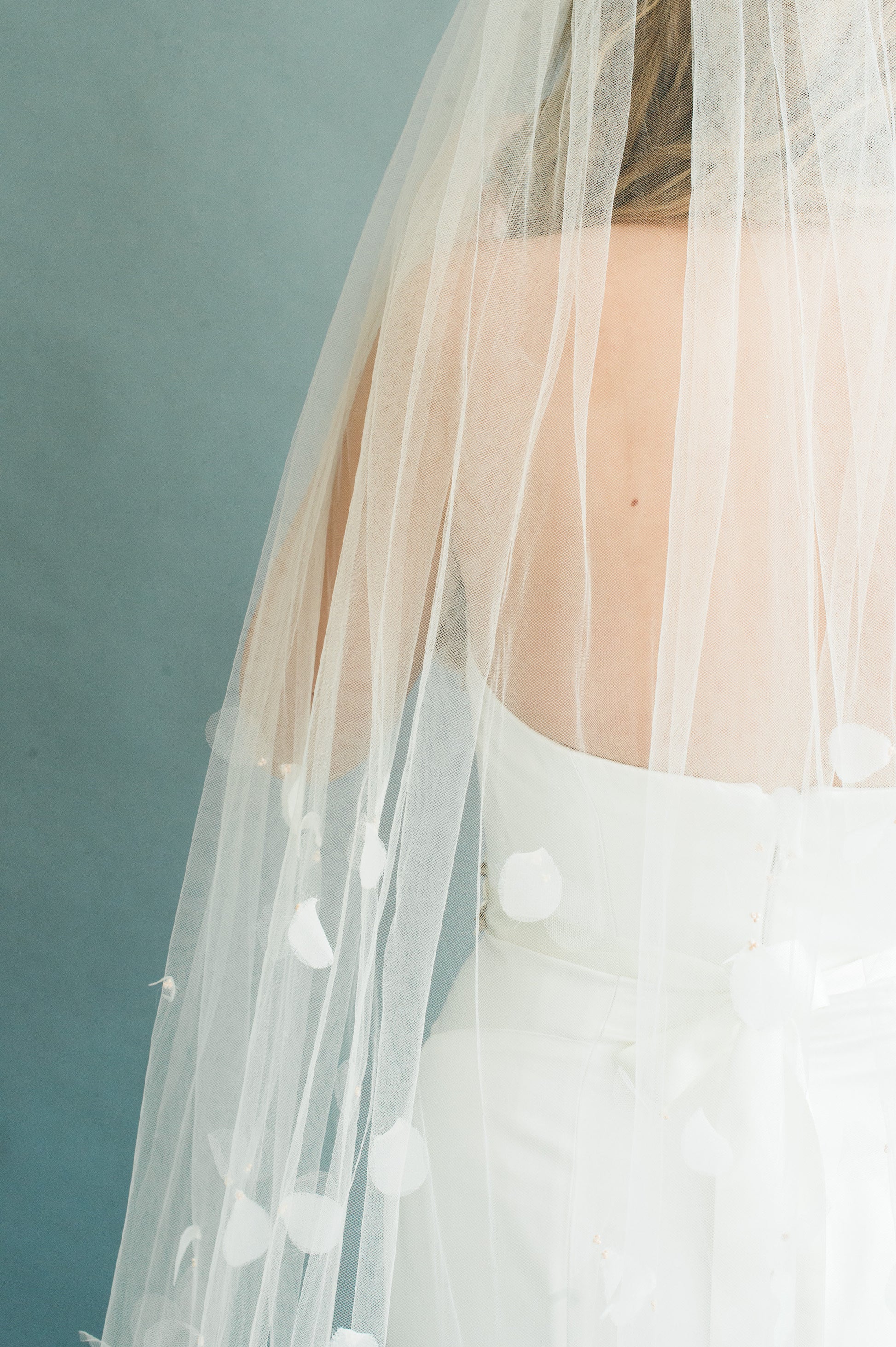 Petal Veil Wedding Cathedral Veil Floral Beaded 3D Flower Hand Made Rose Embellished Custom Length Boho Bridal Pearl Blossom Blusher, PETAL by Camilla Christine Bridal Accessories and Wedding Jewelry