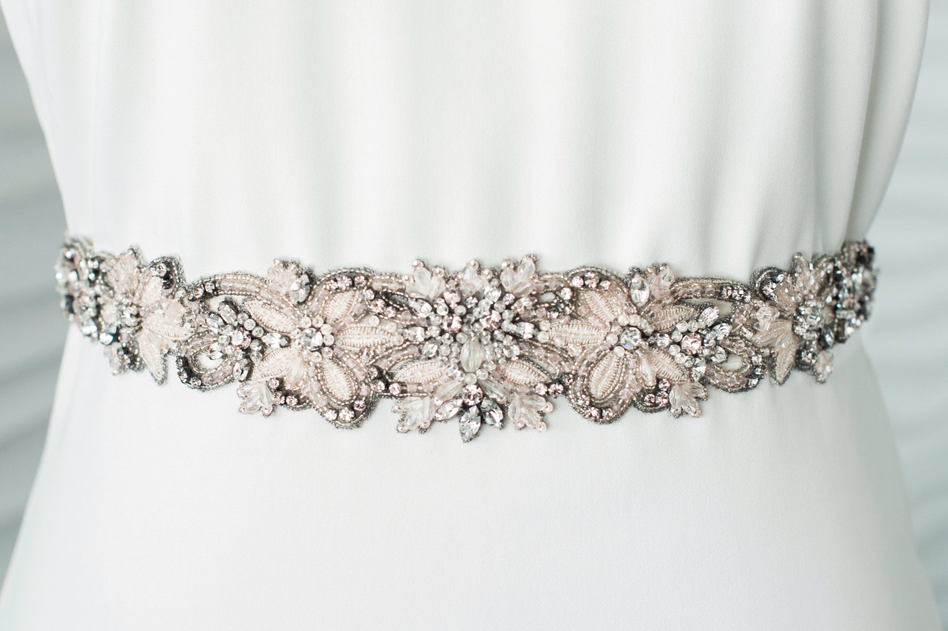 Camilla Christine JOELLE SASH Blush Wedding Belt Floral Bridal Sash Camilla Christine JOELLE SASH Blush Wedding Belt Floral Bridal Sash