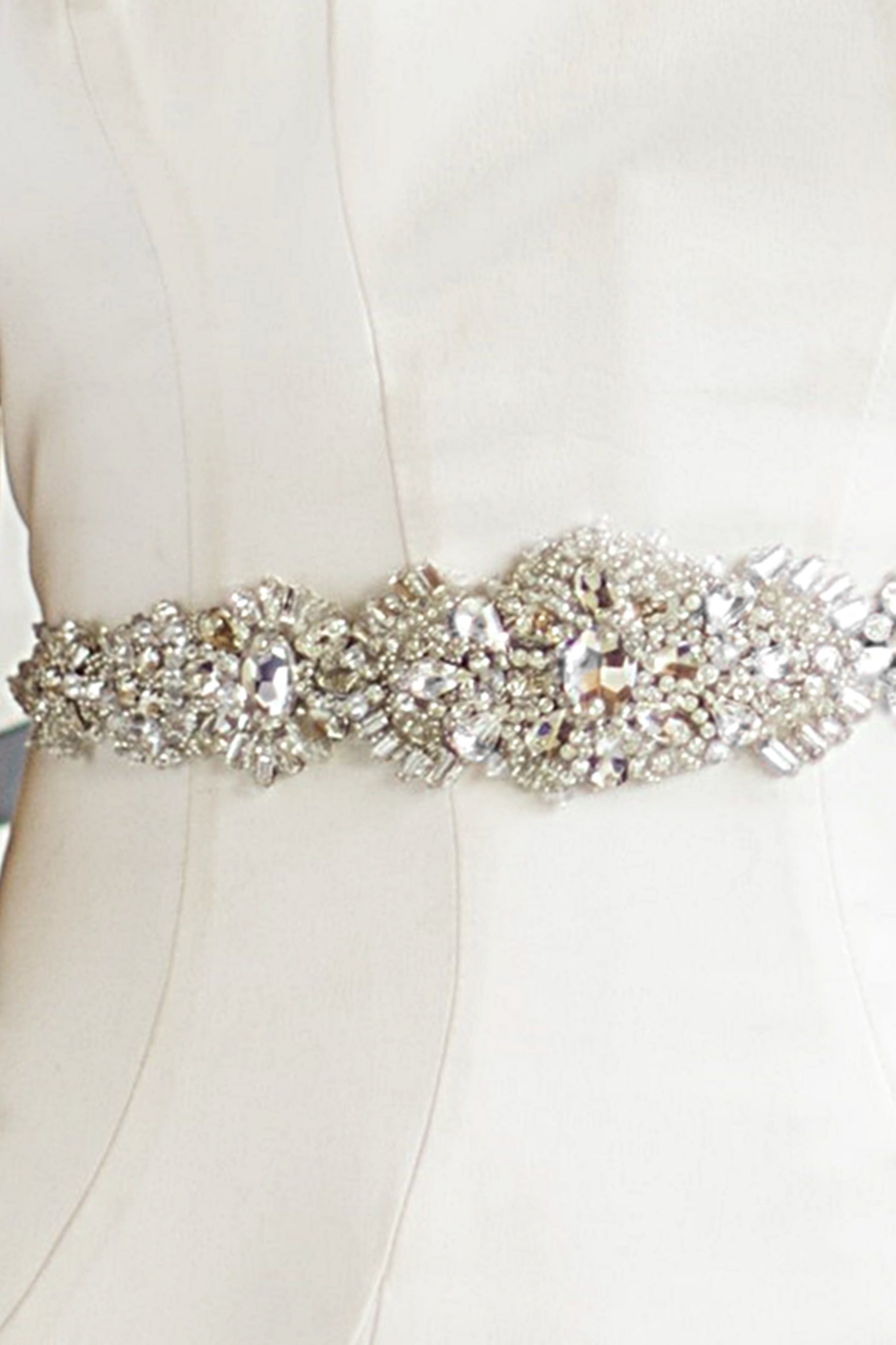 silver sash for dress Silver Crystal Bridal Belt Sash Elegant Wedding Dress Accessory